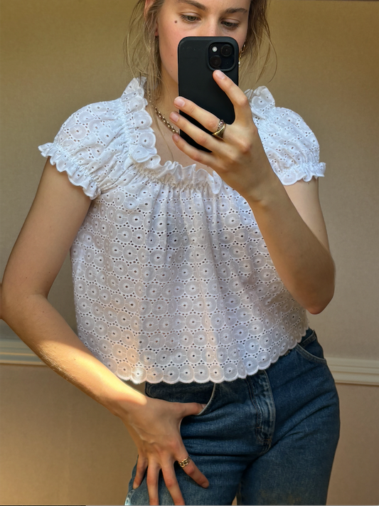 SAMPLE SALE Top in Broderie Anglaise